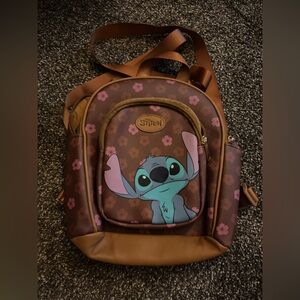 Stitch Brown and Pink Backpack
